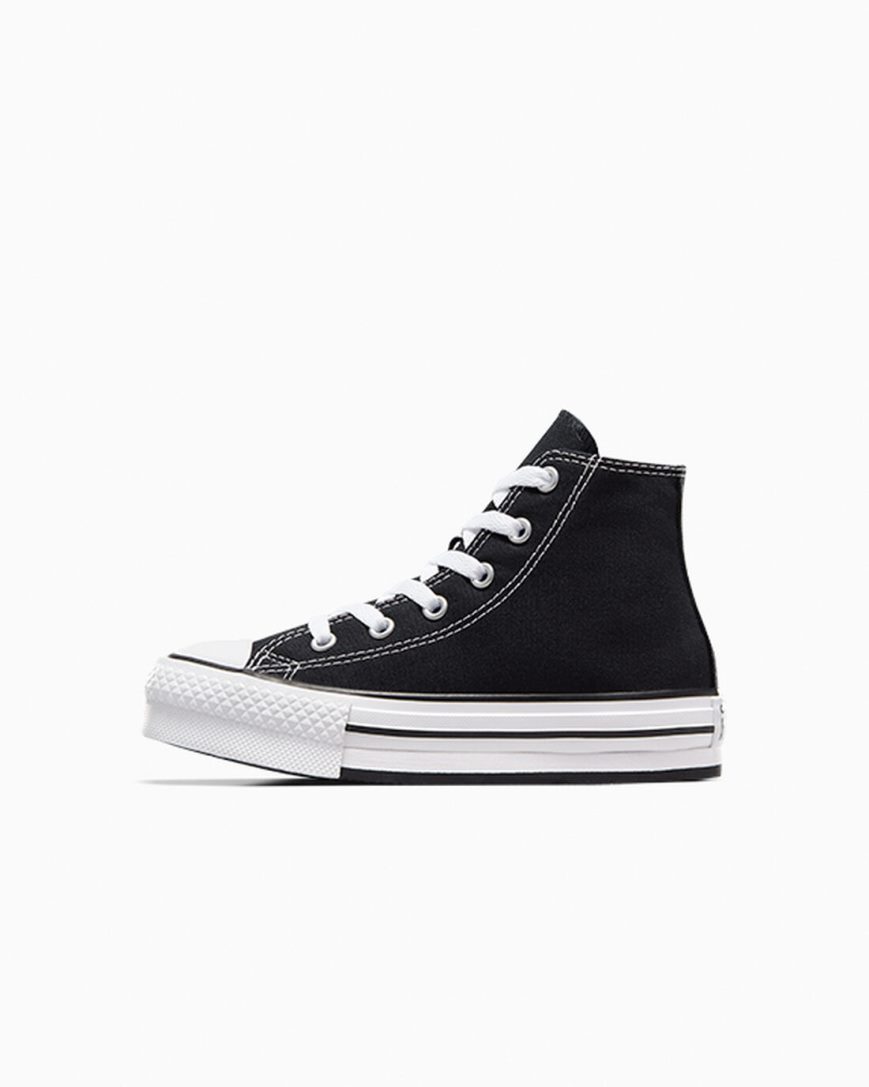 Zapatos Plataforma Converse Chuck Taylor All Star Lift Altas Niña Negras Blancas Negras | PE 7E58P0